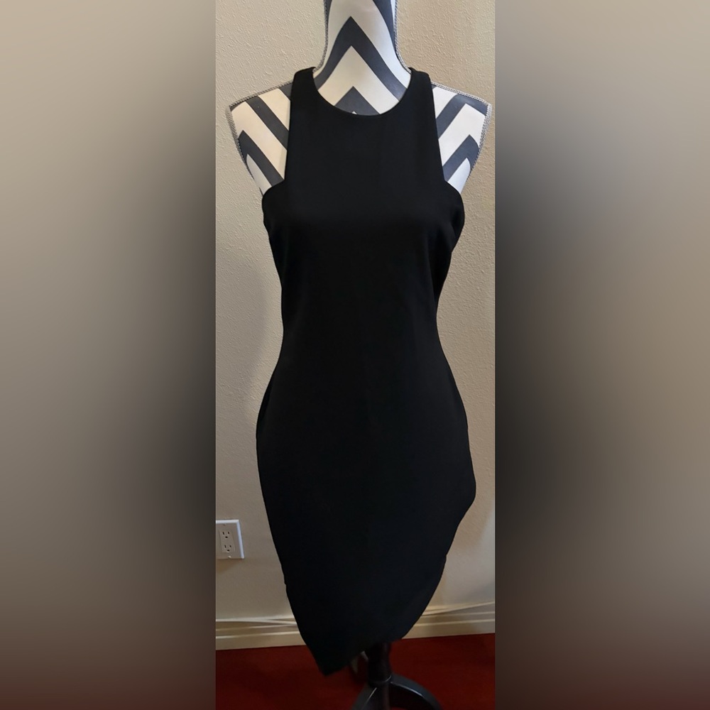 Elizabeth and James Black Bodycon Midi Dress Size 10 (NWT)